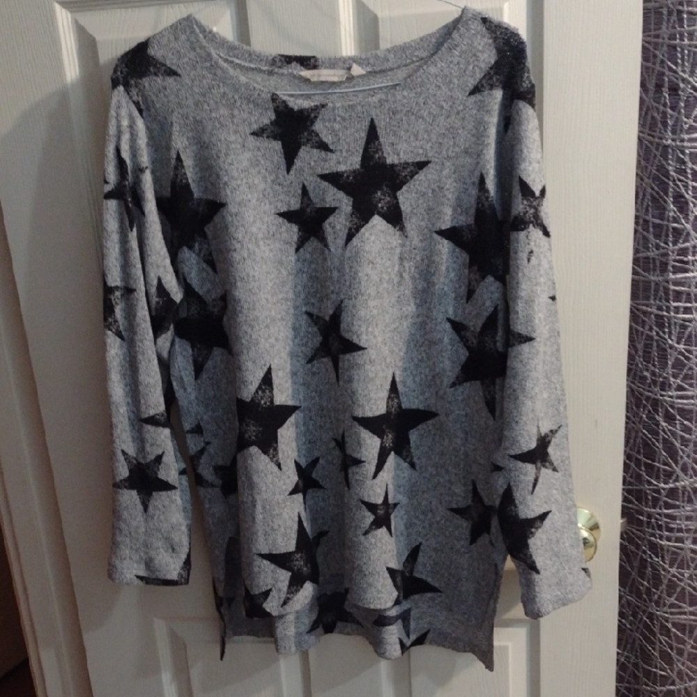 Soft Surroundings Black and Gray Knit Sweater